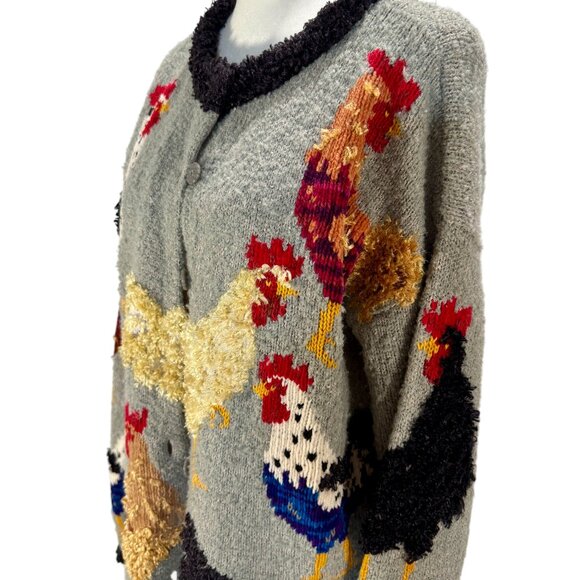 Vintage Design Options/ Philip & Jane Gordon Vintage Knit Cardigan with Rooster - Picture 2 of 8